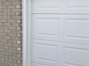 Garage door opening wrapped with aluminum trim coil for maintenance a free advantage.